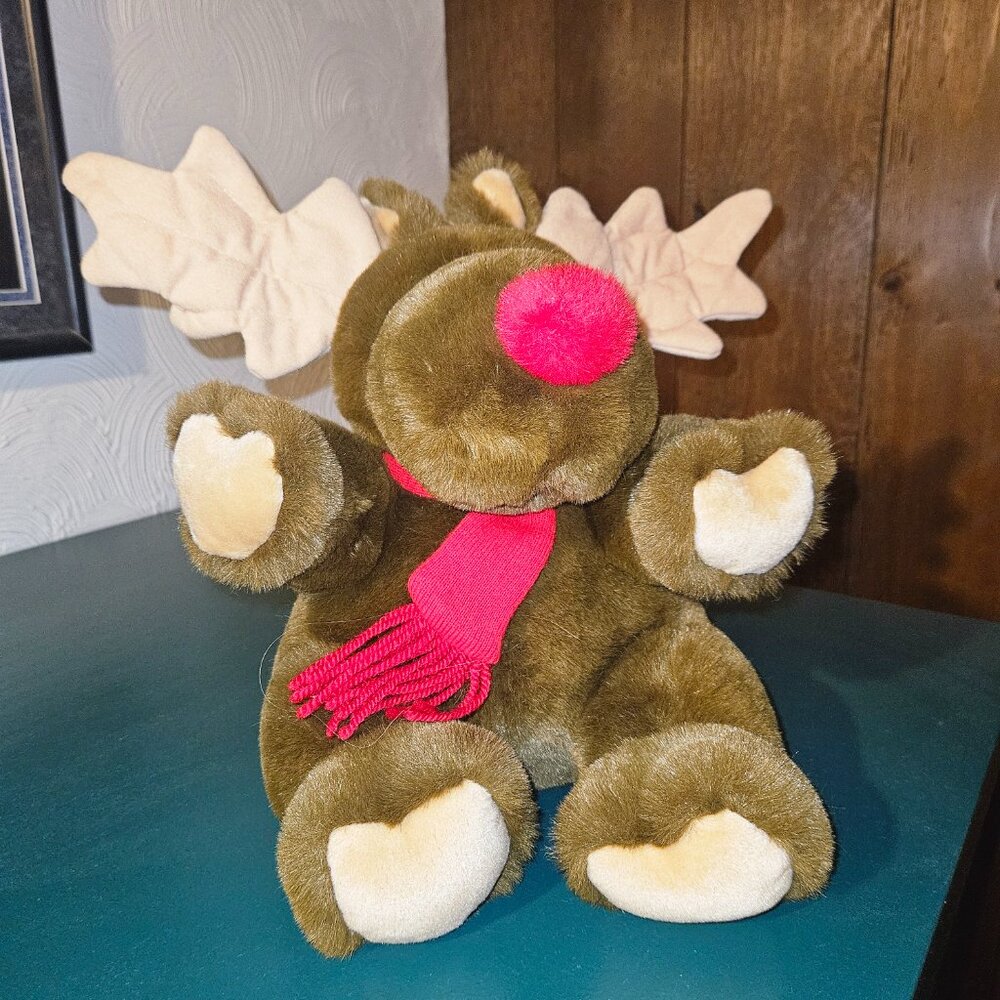 JS International Red Nose Reindeer Stuffed Animal